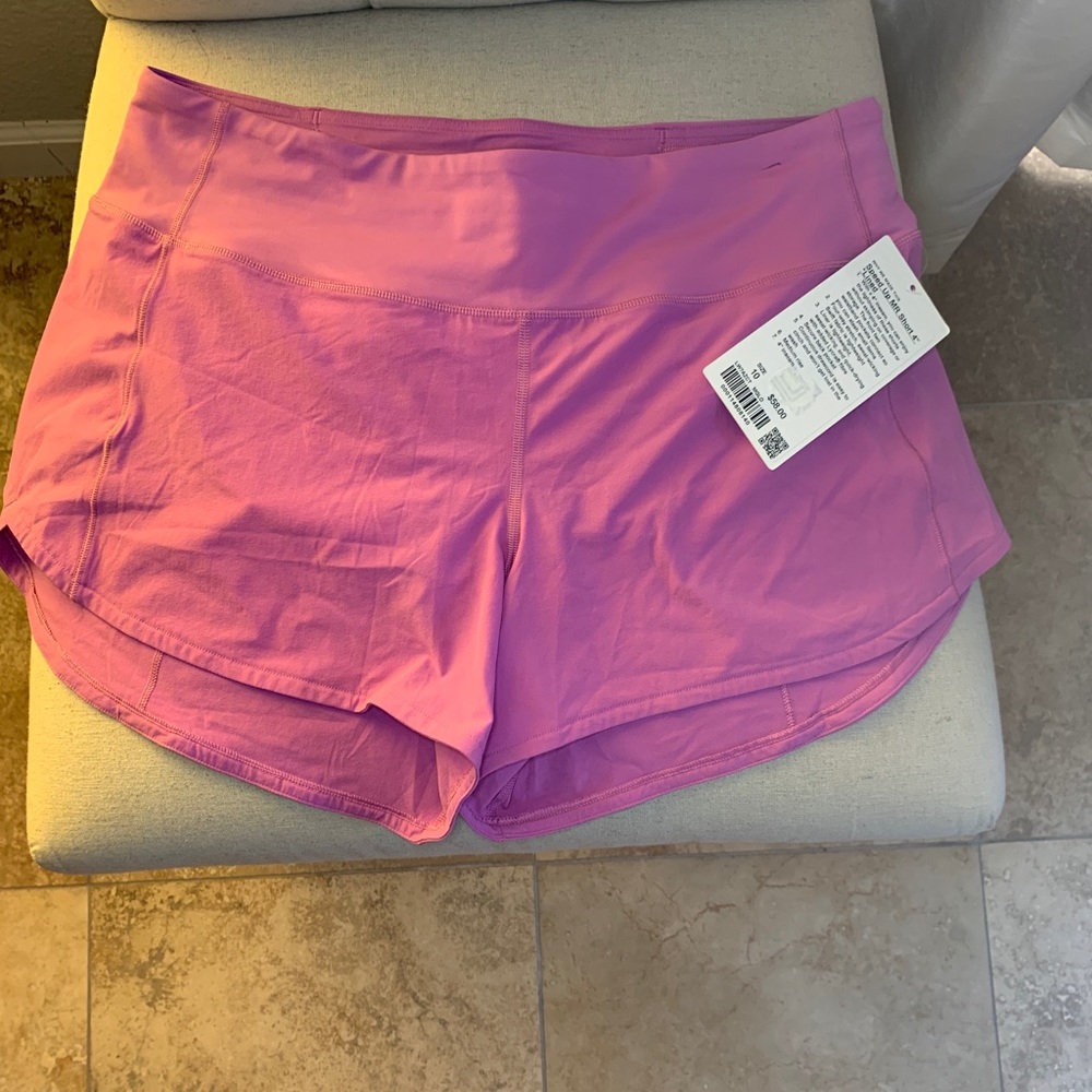 BNWT Lululemon Speed Up Shorts- pink 10 tall